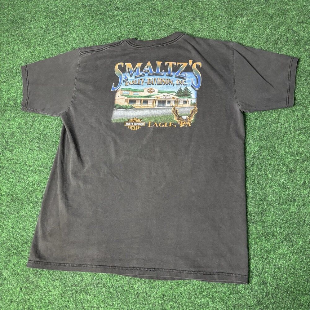 Vintage Harley Davidson Smaltz’s Eagle PA Pocket T Shirt Faded Black Large